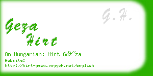 geza hirt business card